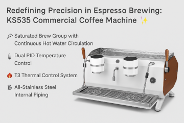 KS535 Full-Feature Commercial Espresso Machine | CE Certified | Rotary Pump & PID Control