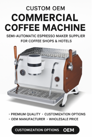 Dual Cup Espresso Coffee Maker for Small Café and Bakery Use