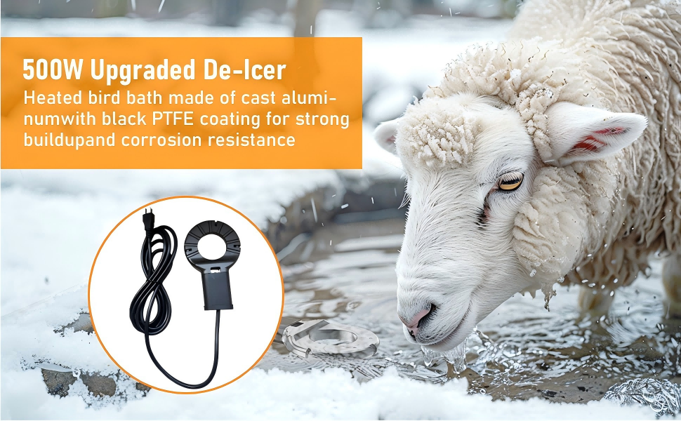 Outdoor Livestock Water De-Icer | Farm Animal Drinking Water Heater